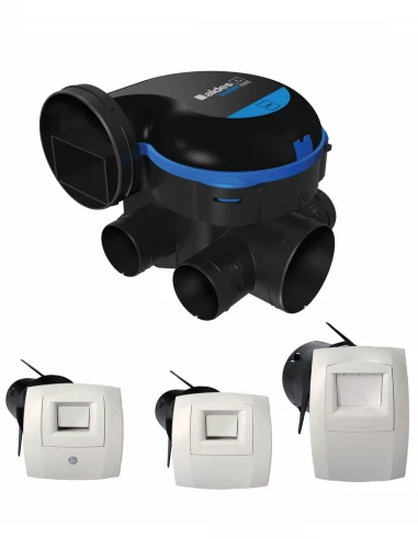 Kit vmc hygroréglable easyhome hygro premium mw +  bouches bahia curve electrique