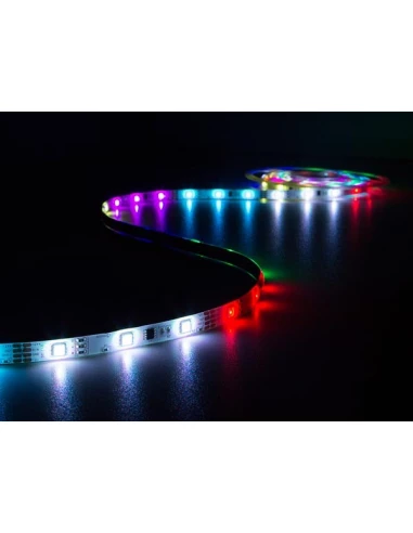 Kit ruban à led flexiblE led anime avec contreleur et alimentation - rvb - 150 led - 5, m - 12, vcc