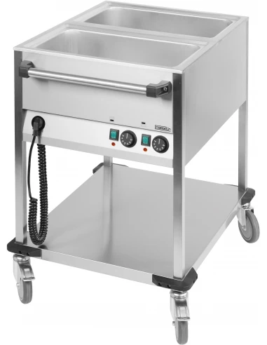 Chariot bain-marie à eau 2 x GN 1/1 - CASSELIN