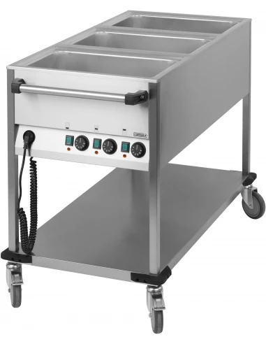 Chariot bain-marie à eau 3 x GN 1/1 - CASSELIN