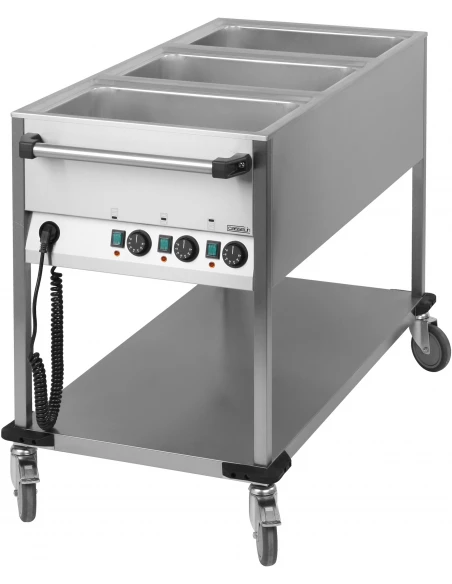 Chariot bain-marie à eau 3 x GN 1/1 - CASSELIN
