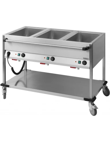 Chariot bain-marie à eau 3 x GN 1/1 - CASSELIN