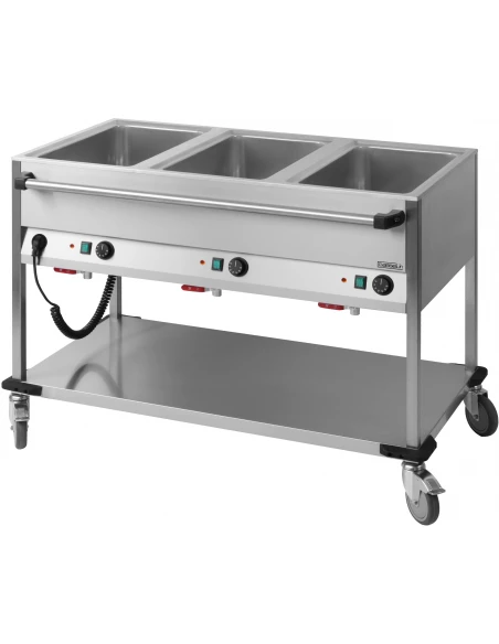 Chariot bain-marie à eau 3 x GN 1/1 - CASSELIN