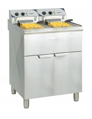 Friteuse électrique sur pieds 2 x 10 litres haut rendement