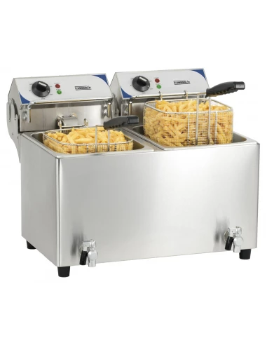 Friteuse électrique avec vanne de vidange 2 x 7 litres