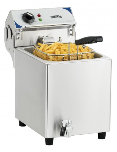 Friteuse electrique professionnelle avec vanne de vidange 7 litres - CASSELIN