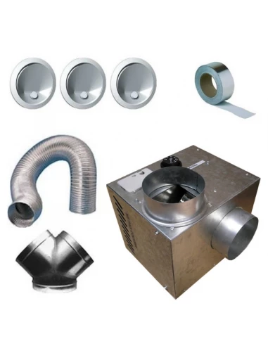 Kit complet récupérateur de chaleur cheminair 400 m3/h - 65w unelvent