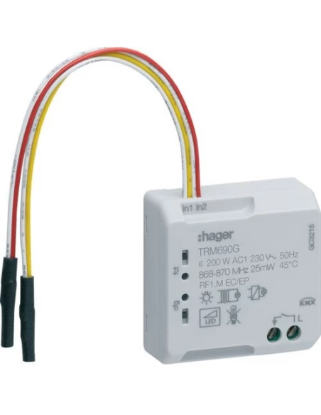 Émetteur 2 entrées / Récepteur 1 sortie KNX TRM690G Radio Hager