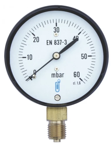 Manometre gaz d63 rv1/4 600mb