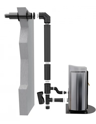 Kit Raccord Façade Poêle Granulés BIOTEN Raccordement étanche optimisé pour poêles à granulés - Ten