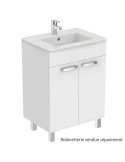 Meuble sous-plan et plan vasque Ulysse sur pieds 2 portes - 60 cm blanc - Porcher