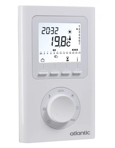 Thermostat d'ambiance électrique filaire programmable - 073270 - Atlantic