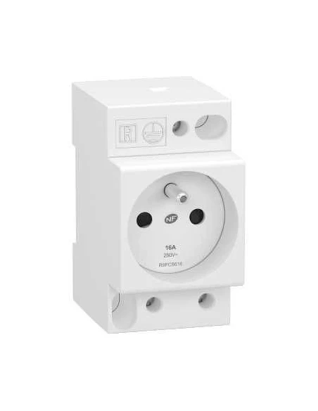 Prise De Courant 2p+t 16a 250v Modulaire Resi9 Schneider R9pcs616
