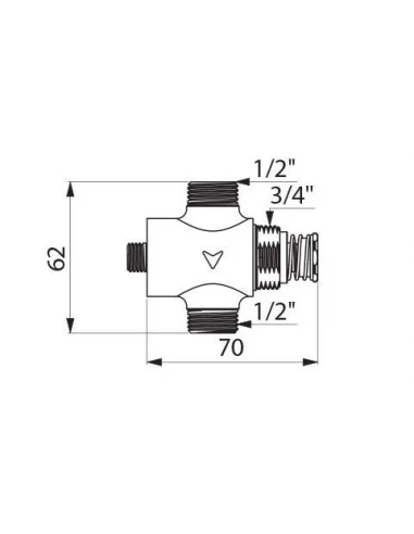 Robinetterie Tempostop pour lavabo douche TC 747122 - Delabie