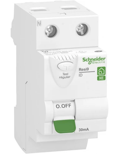 Interrupteur différentiel Resi9 XE -2P - 30mA - 63A - Schneider Electric