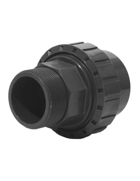 Raccord union 3 pièces PVC pression fileté mâle / à coller diam 50 mm x 40x49 - Aliaxis