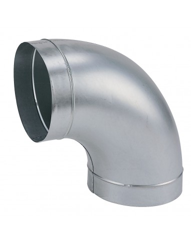 Coude Galva 90° D125 Raccordement ventilation galvanisé sans joint - Atlantic