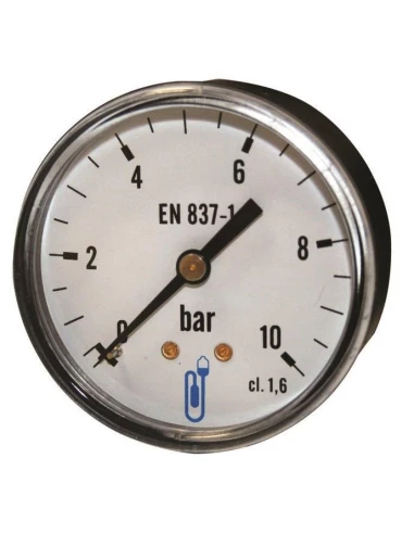 Manomètre - Boîtier ABS sec - Raccord arrière 1/4' 0 à 10 bars diamêtre 50mm - Distrilabo