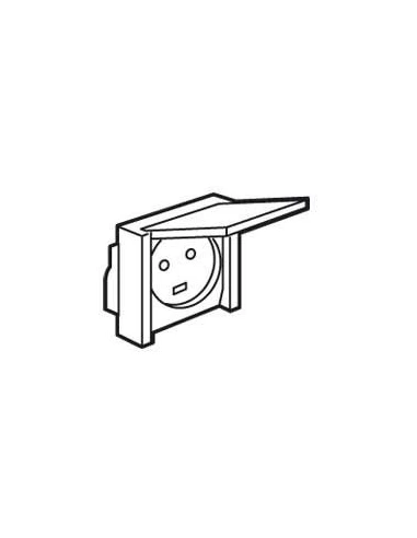 Prise De Courant 20a 3p+t Plexo Ip44 - Complet Encastré - Gris