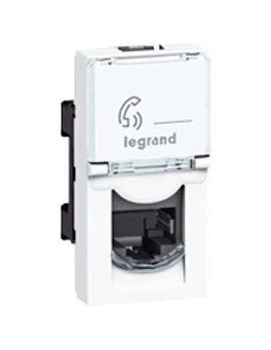 Prise Multimédia Blanche - Rj 45 - 2 Modules - Pour Câble Cat 6 - Mosaic - Legrand