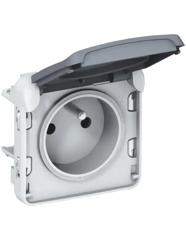 Prise De Courant 16a 2p+t Plexo Ip55 - Composable Saillie Ou Encastré - Gris