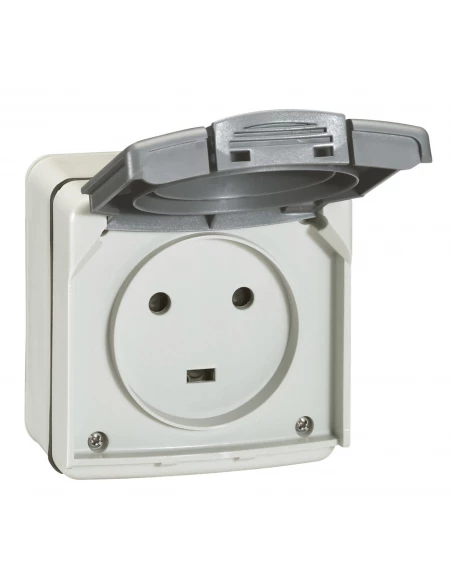 Prise De Courant 20a 3p+n+t Plexo Ip55 - Complet En Saillie - Gris