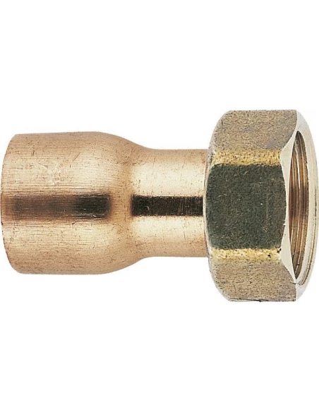 Raccord cuivre droit 2 pièces écrou prisonnier diamêtre 16mm - filetage 15x21