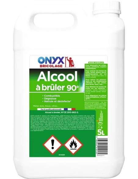 Alcool à bruler 90 bidon 5 litres - ONYX