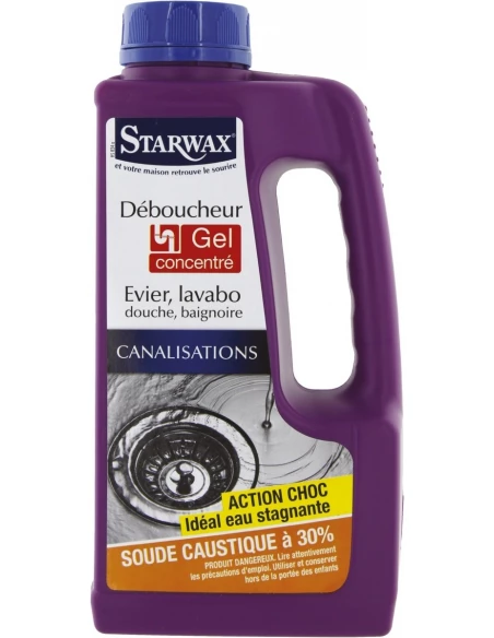 Deboucheur Cuisine Sdb Gel à la Soude 1 litre - STARWAX