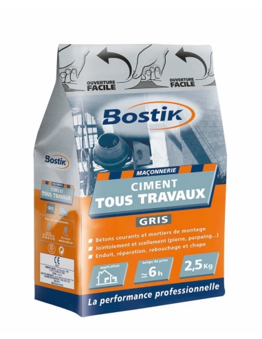 BOSTIK Ciment tous travaux 2.5kg gris - BOSTIK