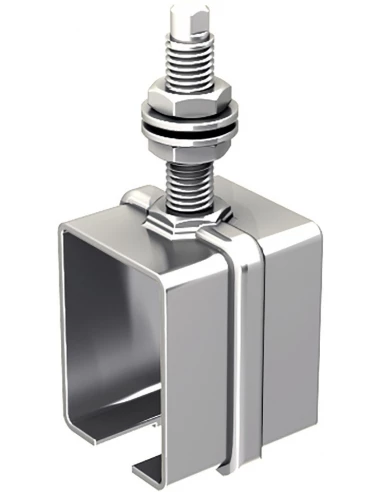 Ferrure de porte a deplacement droit pour porte de 150 kg tige courte 5041 1 support enveloppant