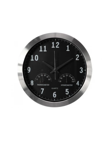Horloge murale en aluminium avec thermomà_tre & hygromà_tre - à_ 35 5 cm