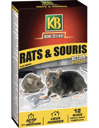 Raticide souricide blocs 240g (12x20g) action radicale - KB