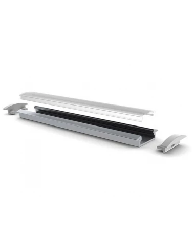recessed slimline 8 mm - profilé en aluminium pour ruban led - à encastrer - aluminium anodisé - argent - 2 m