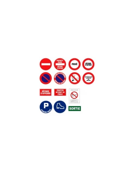 panneaux de signalisation forme rectangle 330 x 200 mminscription défense d'afficher