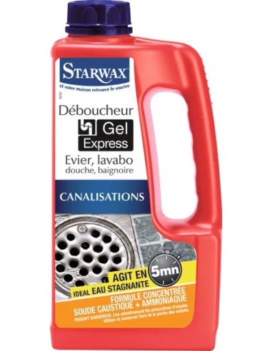 Déboucheur cuisine/sdb gel 5mn 1 litre - STARWAX