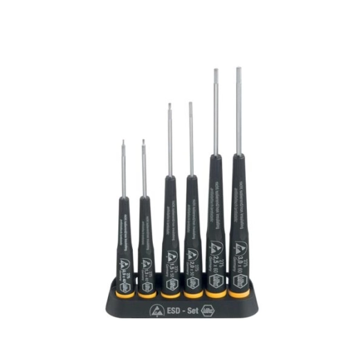 wiha jeu de tournevis precision esd six pans 6 pcs (32278)