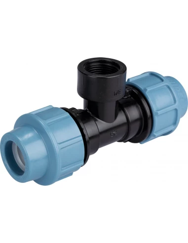 Té de dérivation pour tuyau polyéthylène 25mm égal et femelle 20x27 mm