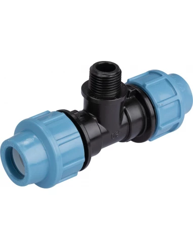 Té de dérivation pour tuyau polyéthylène 20mm égal et mâle 15x21 mm