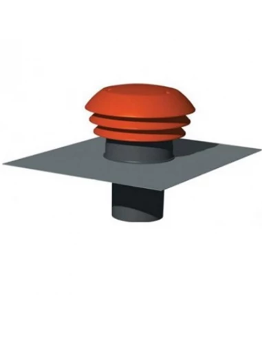 Chapeau de toiture 125mm pour évacuation VMC couleur tuile Unelvent