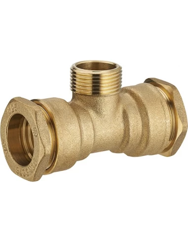 Té polyéthene mâle au centre laiton ø25 - mâle 3/4 - ø25 lien - NOYON THIEBAULT