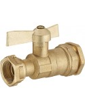 Vanne a sphère pour compteur droite f 3/4 - polyéth ø25 lien 1 pièce