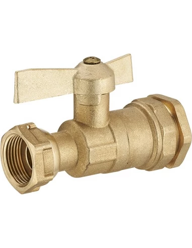 Vanne à sphère pour compteur droite froide 3/4 (20x27) - polyéthielene ø25 lien - NOYON THIEBAULT