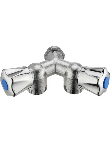 Robinet machine à laver double en Y mâle 1/2 - 2 sorties mâles 3/4 - NOYON ET THIEBAULT