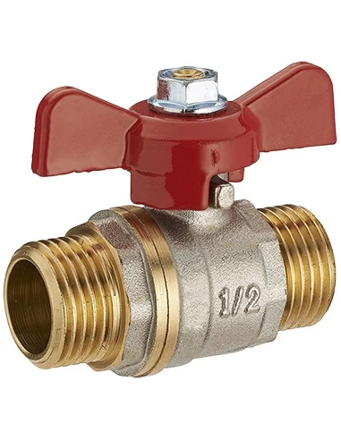 Vanne a sphère papillon passage total mâle mâle 1/2 - NOYON THIEBAULT