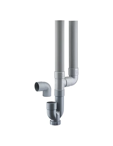 Siphon double machine à laver ø40 sortie horizontale - NOYON