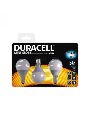 Lot de 3 ampoules led sphérique douille E14 25 watts - DURACELL