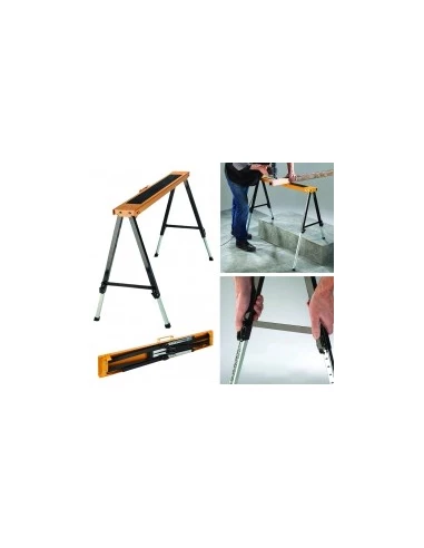 Treteau compact et ajustable dimensions 995 x 500 mmhaut travail 645 à 910 mmpoids 7 kg