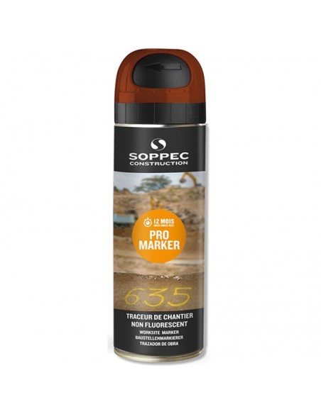 Promarker Marron 500ml Marqueur de traçage longue durée professionnel - SOPPEC