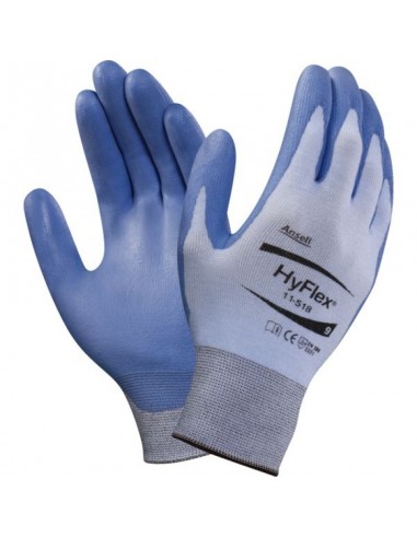 12 gant polyurethane paume enduite nylon bleu taille 10 18488-10